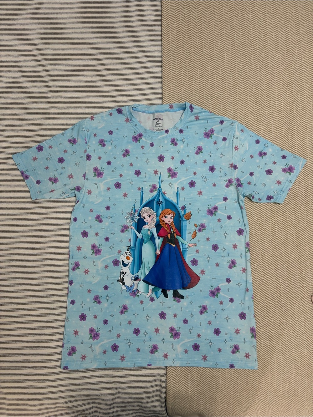 Bundle Of Joy Bamboo T-Shirt Disney Frozen BOJC Graphic Tee Front Back Print XS